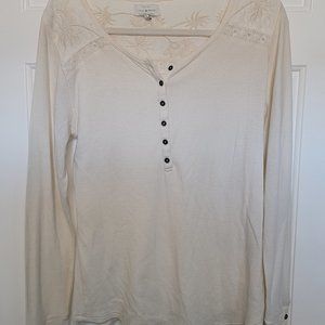 Lucky Brand Women's Long Sleeve Henley Style Shirt